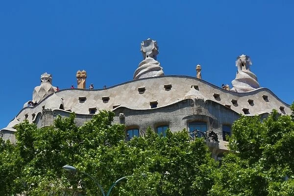 Casa Mila, La Pedrera, Modernist house designed by Gaudi in Barcelona, Spain