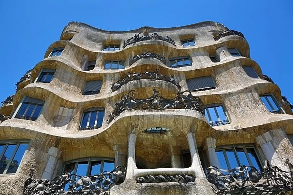 Casa Mila, La Pedrera, Modernist house designed by Gaudi in Barcelona, Spain