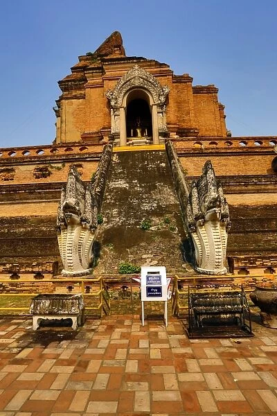Chedi at Wat Chedi Luang Temple in Chiang Mai, Thailand