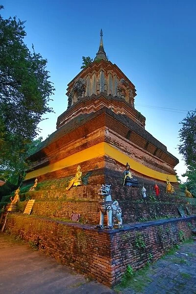 Chedi at Wat Lok Molee Temple in Chiang Mai, Thailand