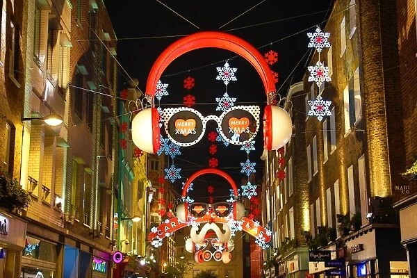 Christmas lights and decorations in London, England