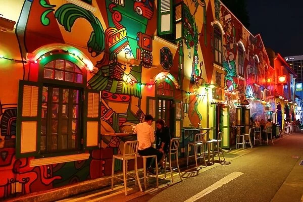 Colourful Bar on Haji Street in Little India in Singapore, Republic of Singapore