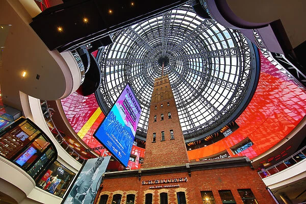 Coops Shot Tower and the glass roof of the Melbourne Central Shopping Centre Complex