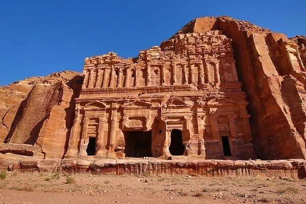 The Corinthian Tomb of the Royal Tombs in the rock city of Petra, Jordan