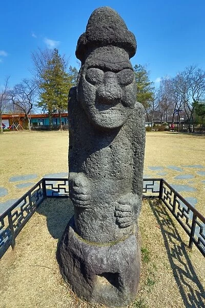 Dolhareubang Statue at National Folk Museum at Gyeongbokgung Palace in Seoul, Korea