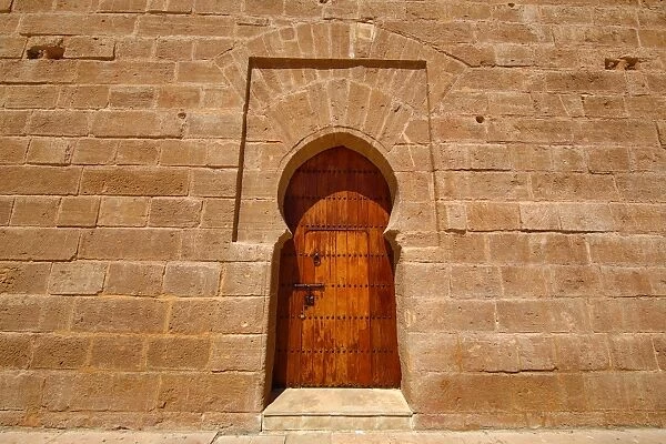 Door of the unfinished Hassan Tower in Rabat, Morocco