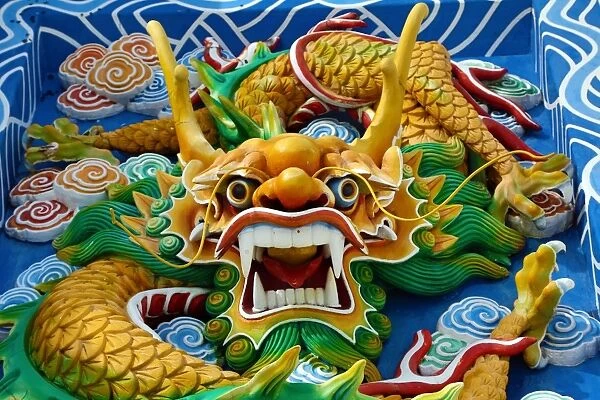 Dragon face decoration at the Thean Hou Chinese Temple, Kuala Lumpur, Malaysia