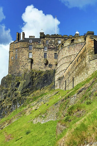 Edinburgh Castle and walls in Edinburgh, Scotland