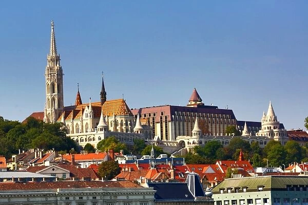 The Fishermans Bastion and the Matthias Church in Budapest, Hungary