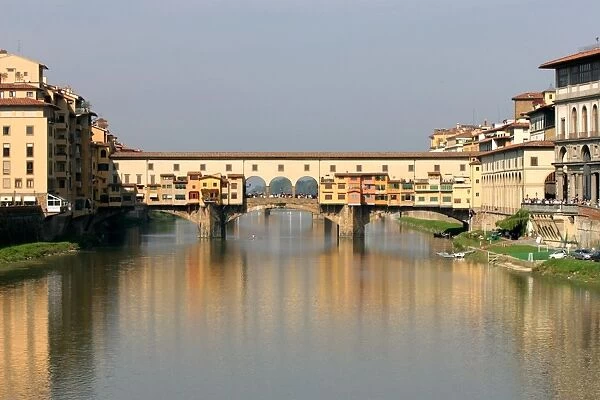 Florence, Italy. Ponte Vecchio bridge on the Arno River, Florence, Italy