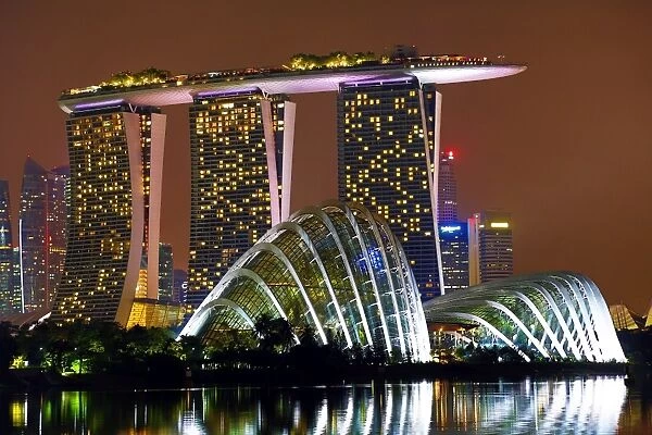 Gardens by the Bay and Marina Bay Sands Hotel, Singapore