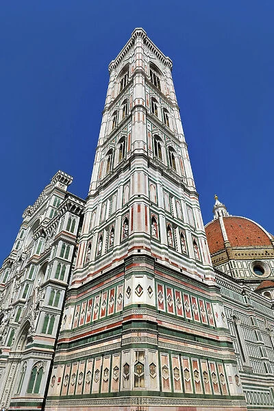Giottos Bell Tower and the Duomo, the Cathedral of Santa Maria del Fiore, Florence