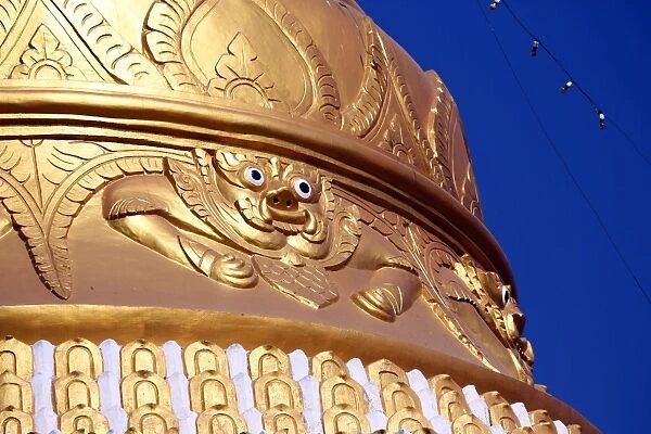 Gold stupa ot Shwegugyi Pagoda in Amarapura, Mandalay, Myanmar (Burma)
