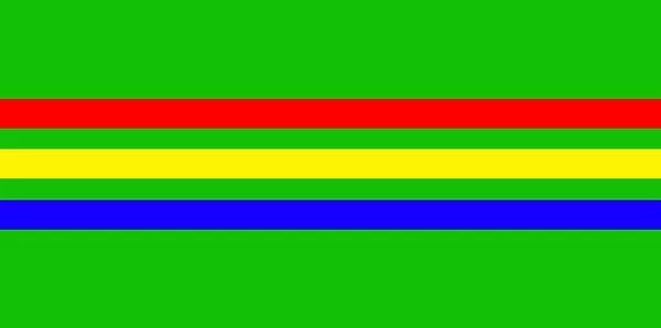 Graphic colour design, green background and coloured lines and stripes