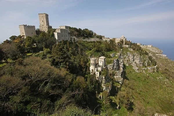 Hilltop view of Erice, Sicily, Italy