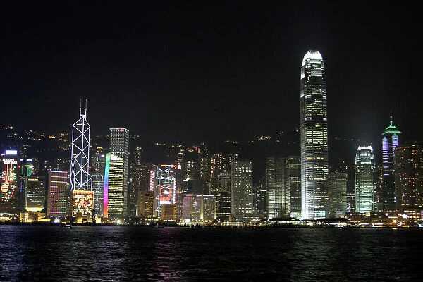 Hong Kong, China. Hong Kong skyline at night in Hong Kong, China