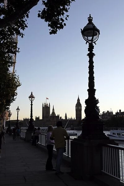 Houses of Parliament and streetlamps