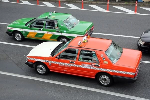 Japanese taxis in Tokyo, Japan