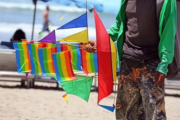 Kite seller on Legian Beach, Denpasar, Bali, Indonesia