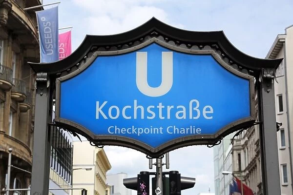 Kochstrasse U bahn underground metro station at Checkpoint Charlie in Berlin, Germany