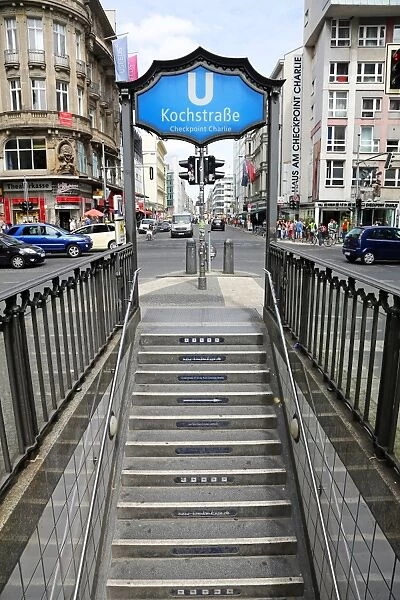 Kochstrasse U bahn underground metro station at Checkpoint Charlie in Berlin, Germany