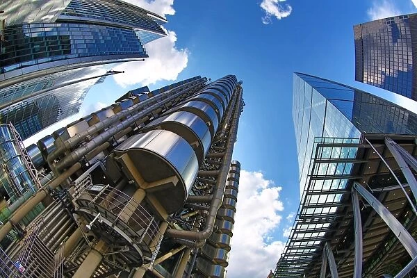 Lloyds of London and the Leadenhall Building aka the Cheesegrater, London, England, Britain