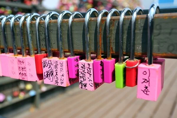 Locks of Love padlocks at N Seoul Tower, Namsan in Seoul, Korea