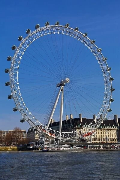 The London Eye aka Millennium Wheel on the River Thames in London, England