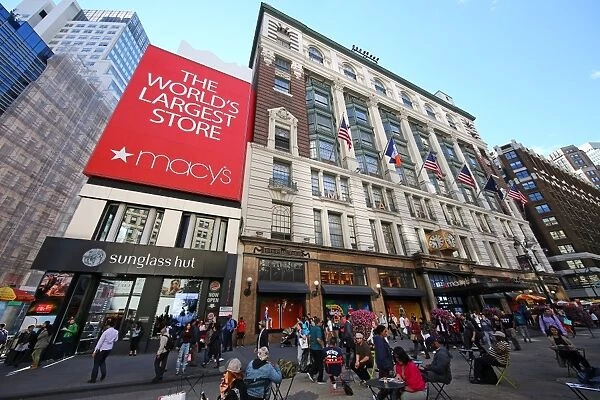 Macys Department Store and red sign, New York City, New York, USA