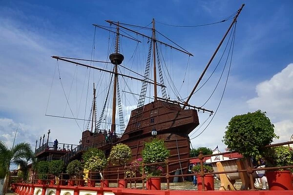 Malacca Maritime Mueum in a replica of the Flora de la Mar sailing ship in Malacca, Malaysia