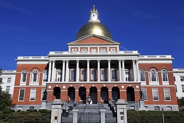 Massachusetts State House with gold dome, Boston