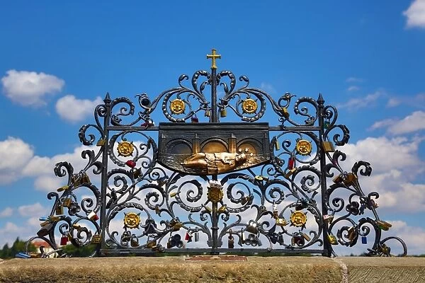 Memorial Plate for Saint John of Nepomuk on the Charles Bridge, Prague, Czech Republic