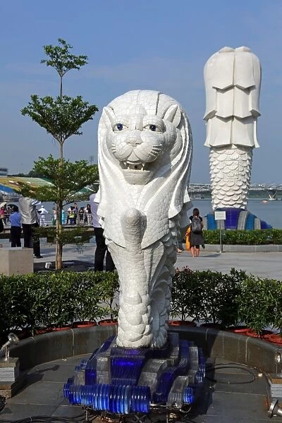 Merlion statue in Merlion Park in Singapore, Republic of Singapore