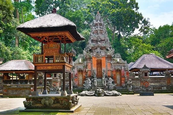 Monkey temple at the Ubud Monkey Forest Sanctuary, Ubud, Bali, Indonesia