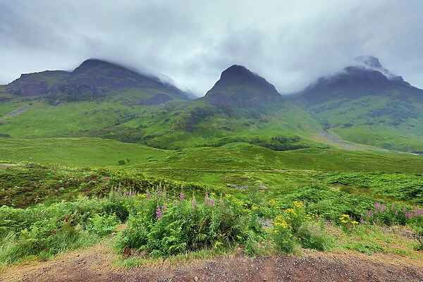 Mountains in Glen Coe in the Scottish Highlands, Scotland