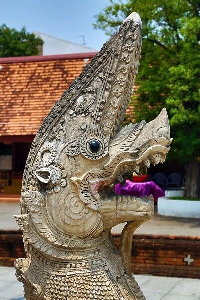 Naga statue at Wat Prasat Temple in Chiang Mai, Thailand