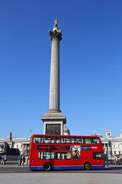 Nelsons Column in Trafalgar Square, London, England