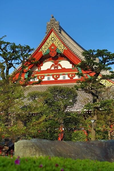 Oriental architecture and gardens of the Sensoji Asakusa Kannon Temple, Tokyo, Japan