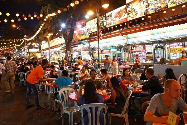 Outdoor restaurants and street food in Jalan Alor in Bukit Bintang in Kuala Lumpur, Malaysia