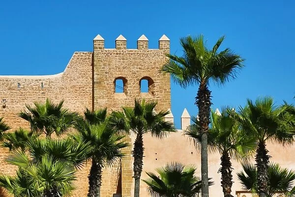 Outer walls of the Kasbah of the Udayas in Rabat, Morocco