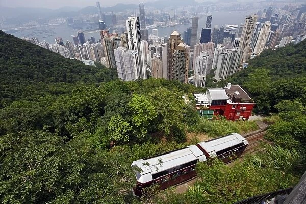 Peak Tram and the Hong Kong Skyline