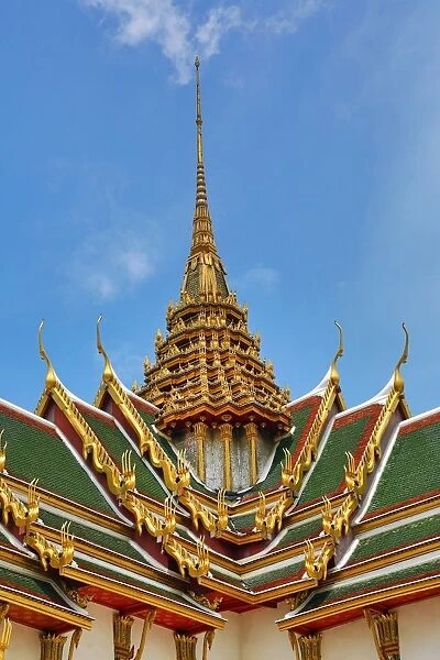 Phra Thinang Dusit Maha Prasat building and spire in the Grand Palace Complex, Wat Phra Kaew, Thailand