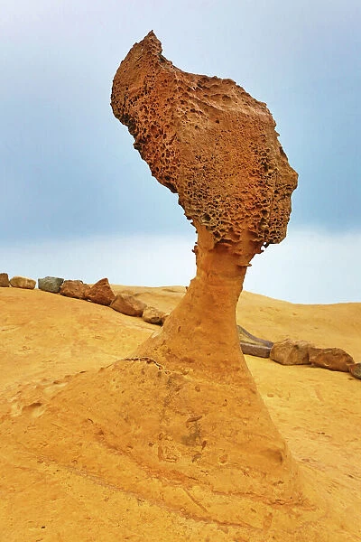 The Queens Head rock formation at the Yehliu GeoPark, Wanli in Taiwan