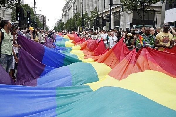 Rainbow Flag on Oxford Street at London Pride Parade 2009