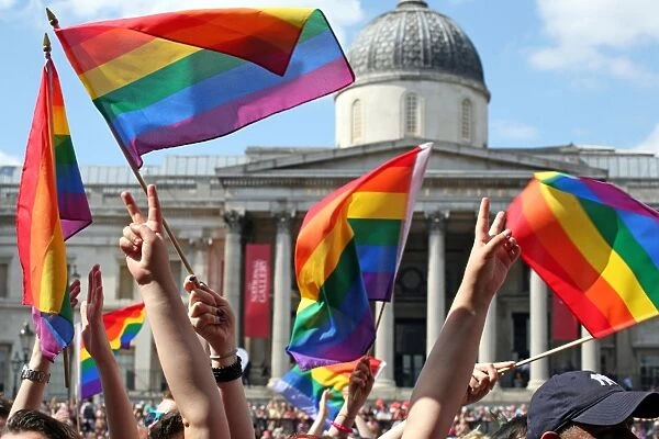 Rainbow flags at London Pride Parade 2009