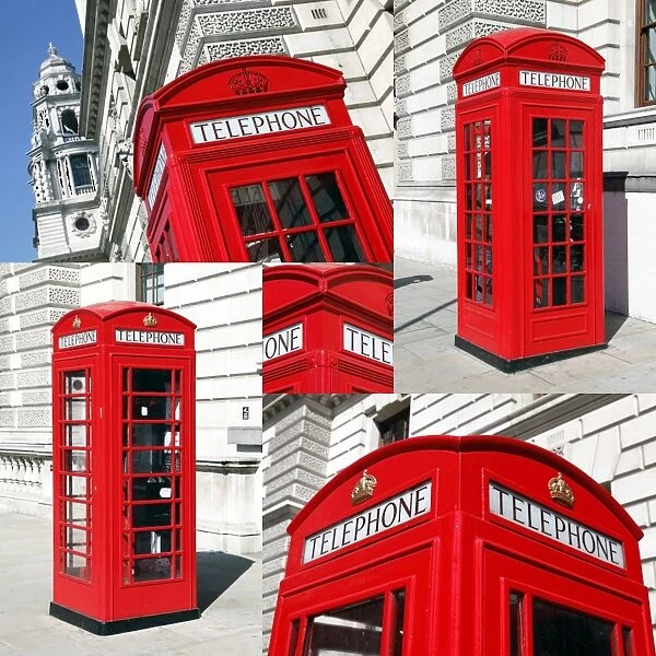 Red Telephone Box Montage in London