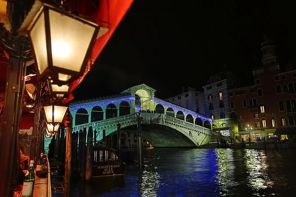 The Rialto Bridge on the Grand Canal in Venice, Italy