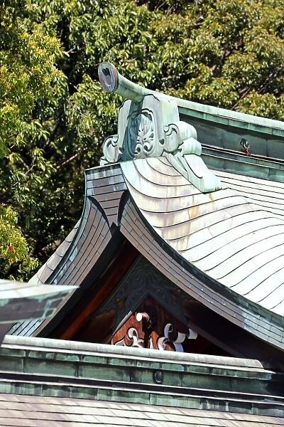 Roof of the Meiji Shrine in Yoyogi Park in Harajuku, Tokyo, Japan
