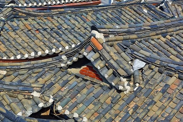 Roofs in the old town of Bukchon Hanok village in Seoul, Korea