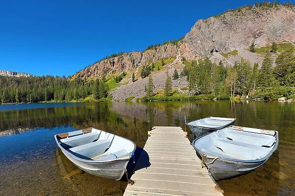 Rowing Boats on Twin Lakes, Mammoth Lakes, California, United States of America